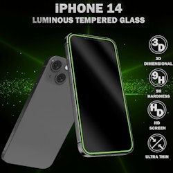 1-Pack Självlysande Skärmskydd For iPhone 14 - Härdat Glas 9H - Super Kvalitet 3D