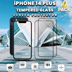 2 Pack iPhone 14 PLUS - 9H Härdat Glass - Top Kvalitet Skärmskydd
