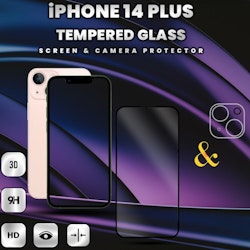 1-Pack iPhone 14 Plus -Skärmskydd & 1-Pack linsskydd-Härdat Glas