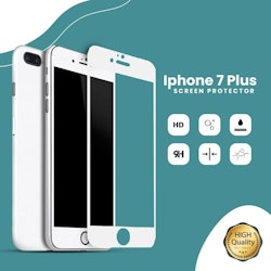 Iphone 7 PLUS Vit - 9H Härdat Glas - 3D Skärmskydd