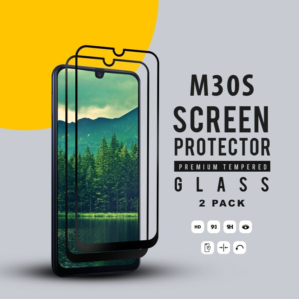 2-Pack Samsung Galaxy M30s - Härdat Glas 9H - Super kvalitet 3D Skärmskydd
