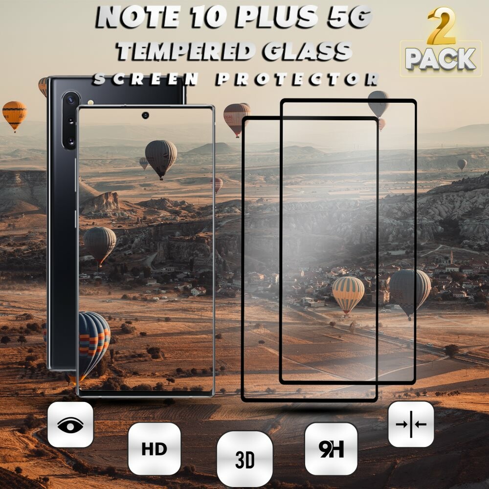 2-Pack Samsung Galaxy Note 10 Plus 5G - Härdat Glas 9H – 3D Skärmskydd - Super kvalitet
