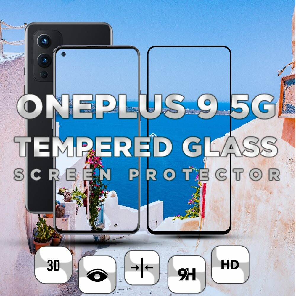 OnePlus 9 5G - Härdat glas 9H-Super kvalitet 3D Skärmskydd
