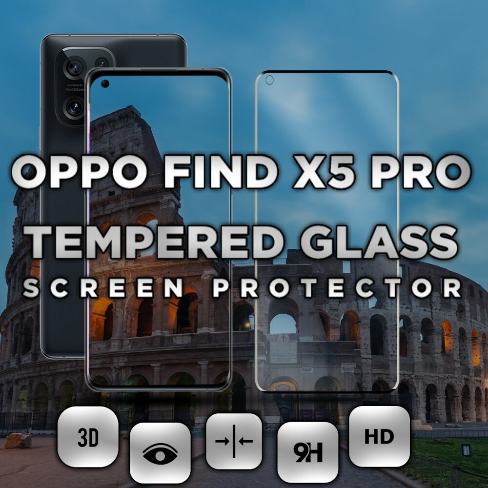 OPPO FIND X5 PRO - Härdat glas 9H - Super kvalitet 3D