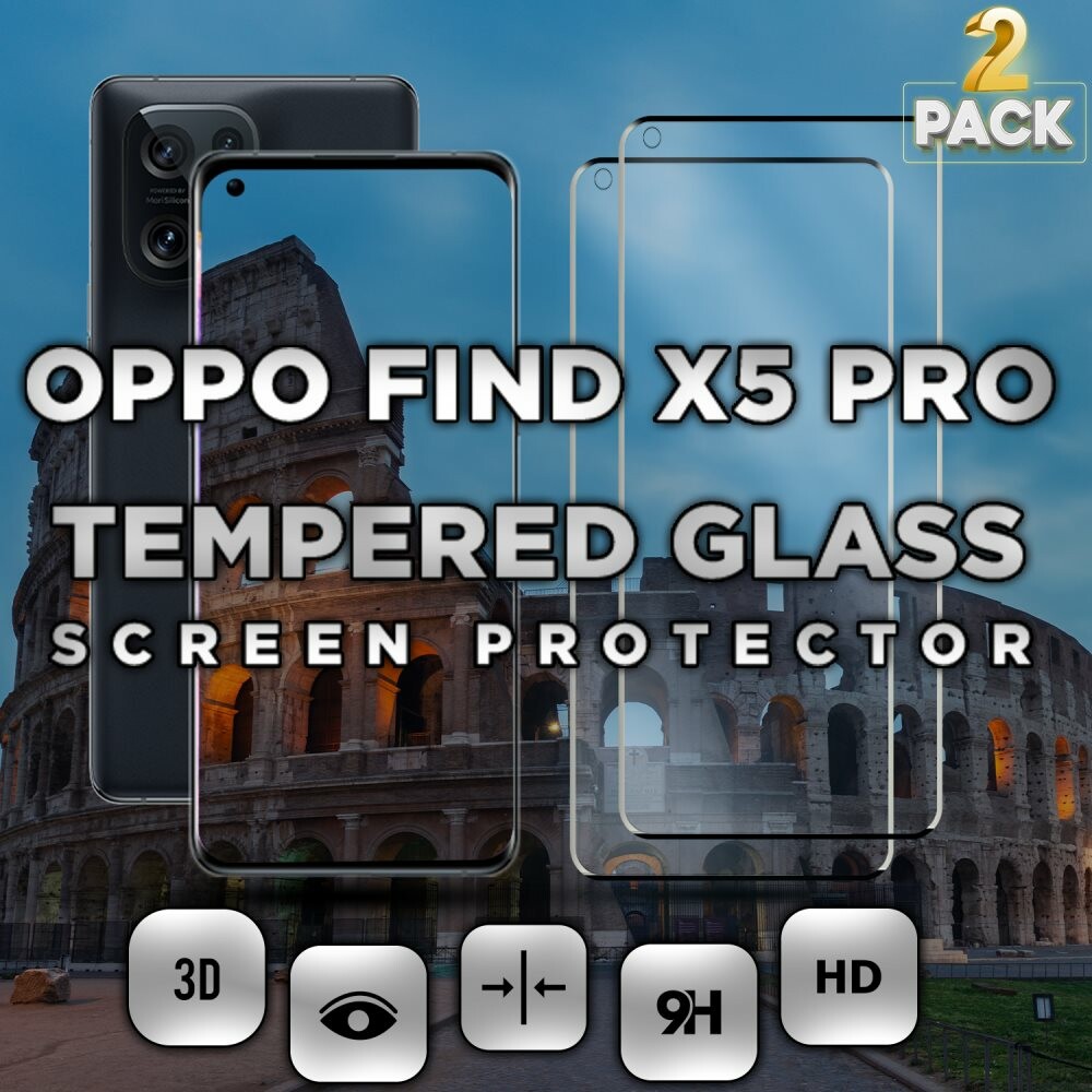 2 Pack OPPO FIND X5 PRO - Härdat glas 9H - Super kvalitet 3D