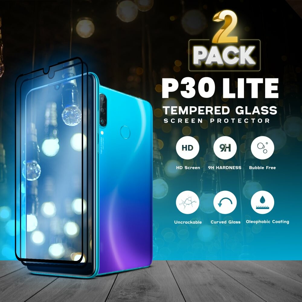 2-Pack Huawei P30 Lite - Härdat glas 9H – 3D Super kvalitet skärmskydd