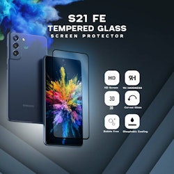 Samsung Galaxy S21 FE - Härdat glas 9H - Super kvalitet 3D Skärmskydd