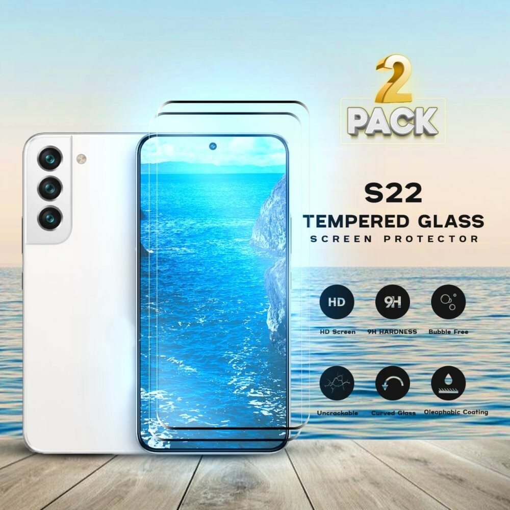 2-Pack Samsung Galaxy S22 - Härdat Glas 9H - Super Kvalitet 3D Skärmskydd