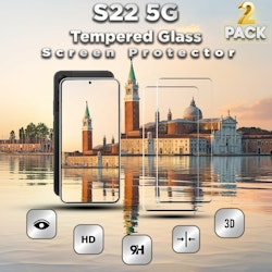 2-Pack Samsung S22 (5G) Skärmskydd - 9H Härdat Glass - 3D Super Kvalitet