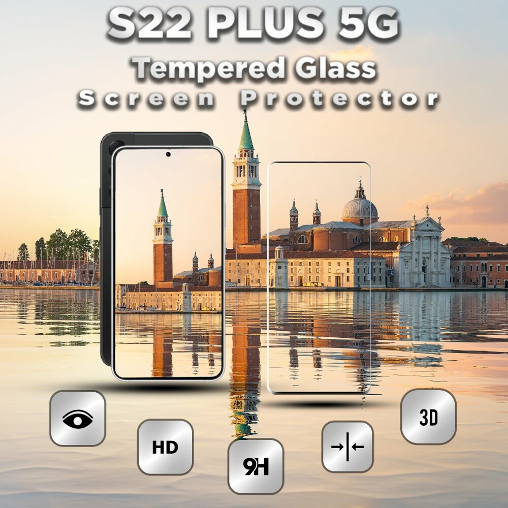 1-Pack Samsung S22 Plus (5G) Skärmskydd - 9H Härdat Glass - 3D Super Kvalitet