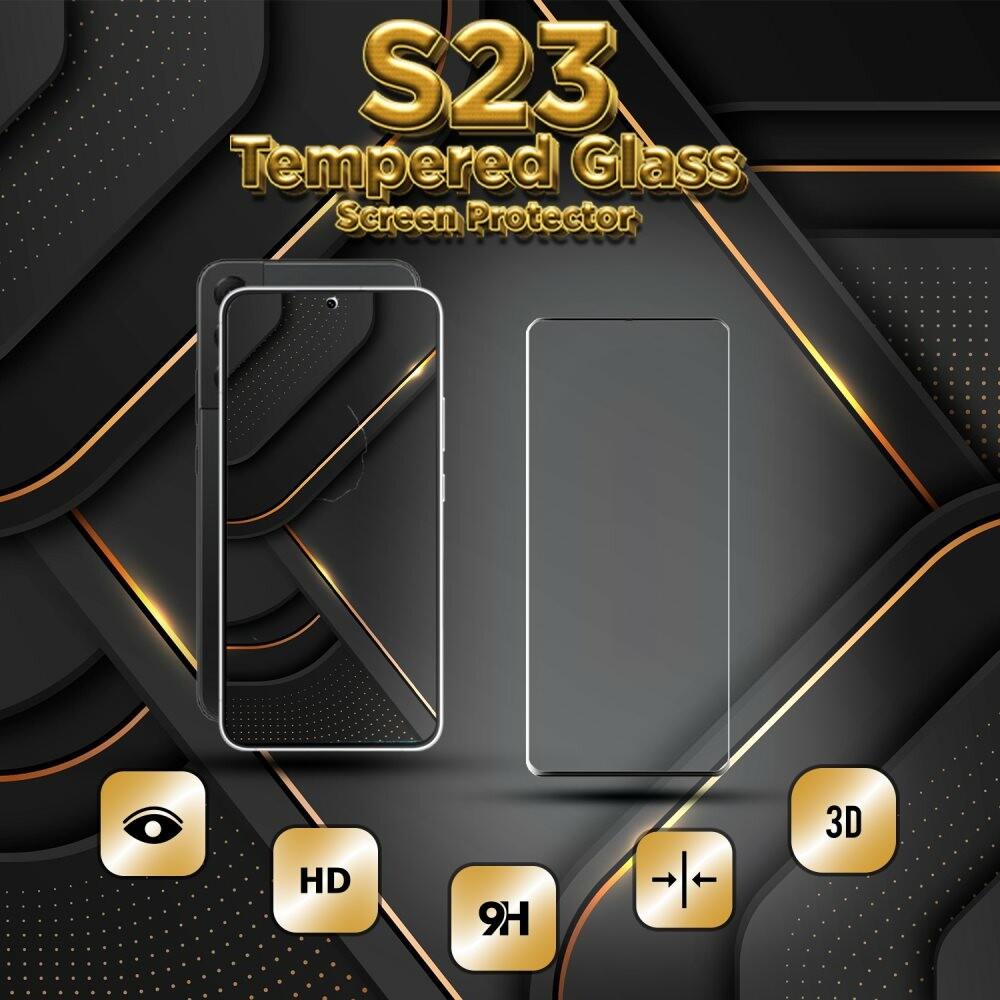 Samsung S23 - 9H Härdat Glass - 3D Super Kvalitet Skärmskydd