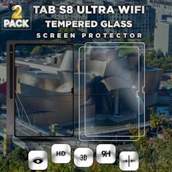 2-Pack Samsung Galaxy Tab S8 Ultra WiFi- Härdat Glas 9H - Super Kvalitet Skärmskydd