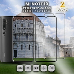 2-Pack Xiaomi Mi Note 10 - Härdat glas 9H - Super kvalitet 3D