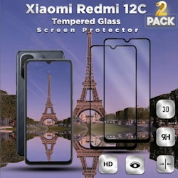 2-Pack Xiaomi Redmi 12C - Härdat Glas 9H - Super kvalitet 3D Skärmskydd