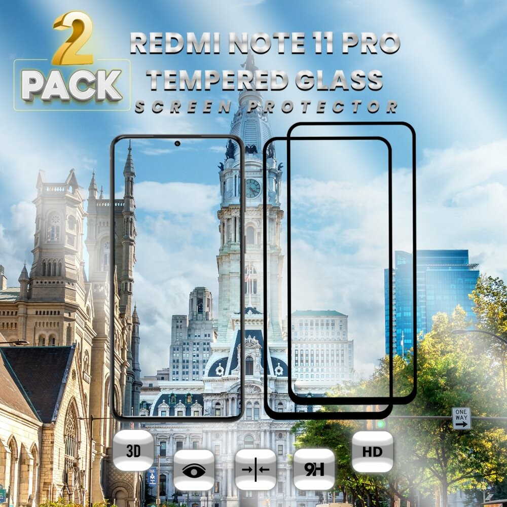 2 Pack Xiaomi Redmi Note 11 Pro-Härdat glas 9H-Super kvalitet 3D