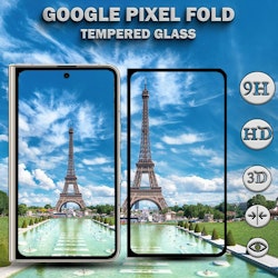 Google Pixel Fold - Härdat Glas 9H - Super kvalitet 3D Skärmskydd