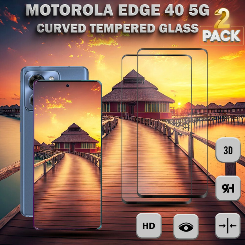 2-Pack Motorola Edge 40 (5G) - Härdat Glas 9H -Super kvalitet 3D Skärmskydd