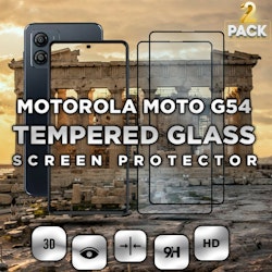 2-Pack Motorola Moto G54 - Härdat Glas 9H - Super kvalitet 3D Skärmskydd