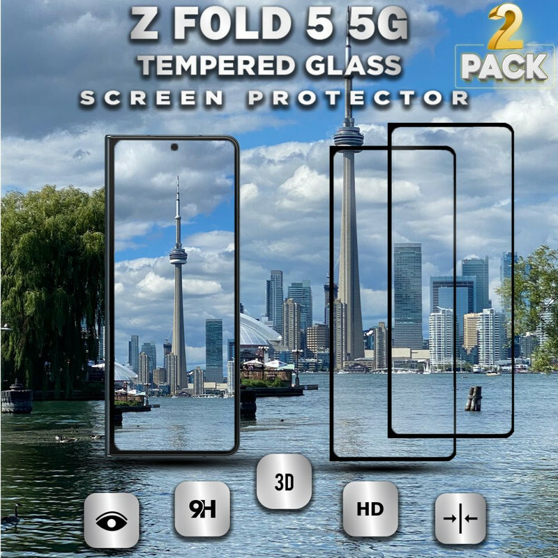 2-Pack Samsung Galaxy Z FOLD 5 (5G) - Härdat Glas 9H - Super Kvalitet 3D Skärmskydd