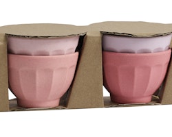 Økologisk bambuskåler i rosa nyanser (4-pakk) fra danske NORDAL