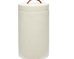 Hvit oppbevaringskrukke med lokk fra stilsikre Hübsch