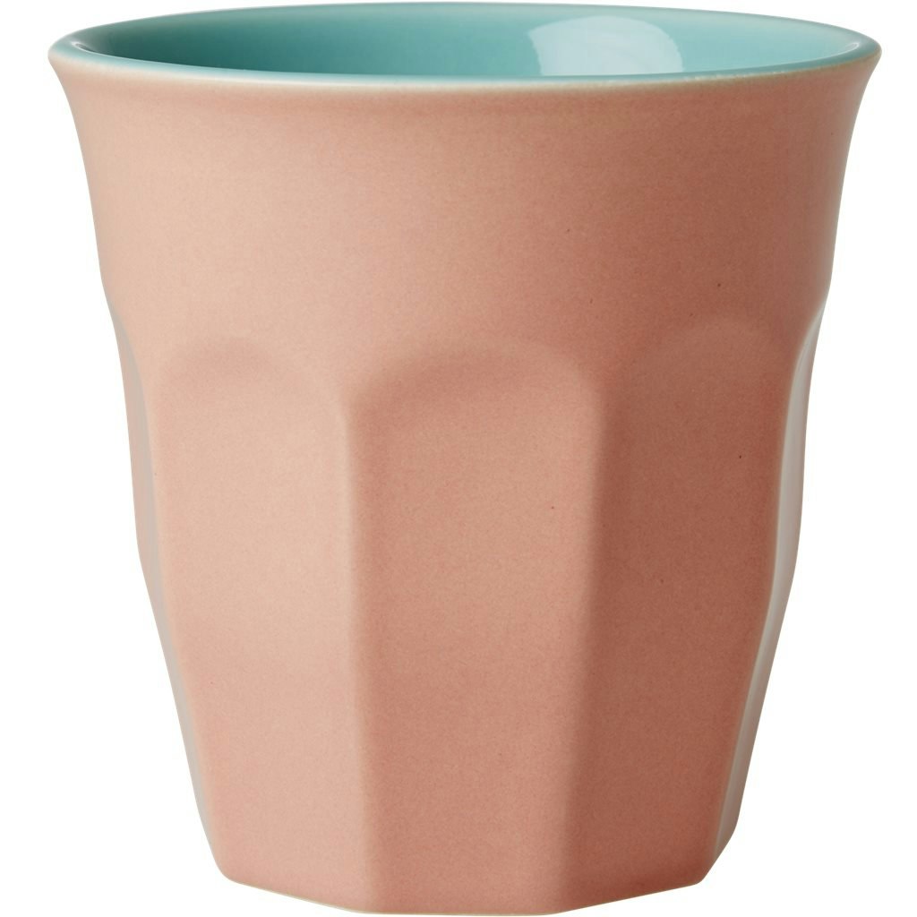 Stor kopp i keramikk fra RICE - Korall & aqua
