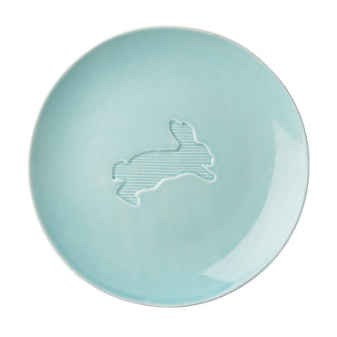Keramiktallerken - mint - med hare (22 cm) fra RICE