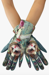 Handske - Katt blommig