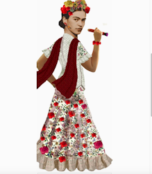 Frida Kahlo - kort med stickers