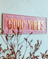 Metallskylt Good Vibes