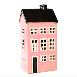 Keramikhus Rosa med svart tak