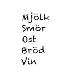Kakeldekor Mjölk, smör, ost, bröd, vin