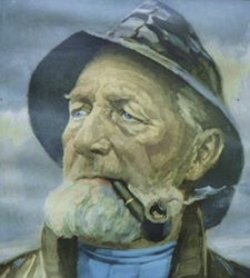 Kakeldekor Fiskargubben