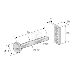 Innanfönsterskruv 5064 N inkl bricka