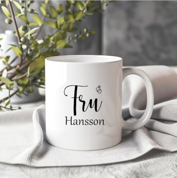 Mugg Brudpar med efternamn