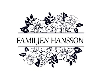 Dekal till brevlåda Text i en blommig ram