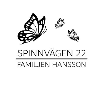 Dekal till brevlådan med adress och efternamn Fjäril