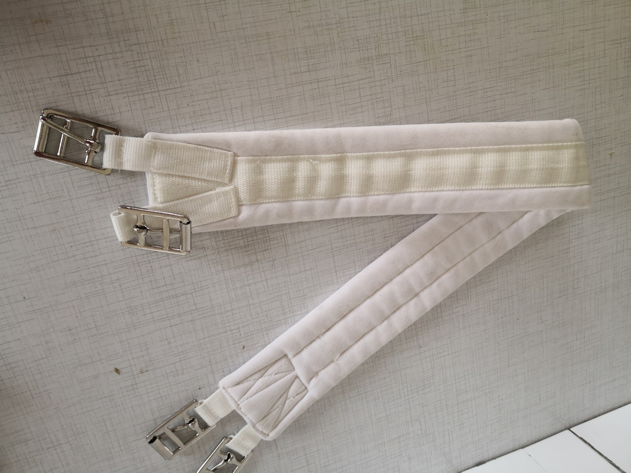 Sadelgjord, vit, tyg, 95 cm