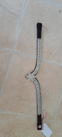 Pannband, 45 cm, brunt läder