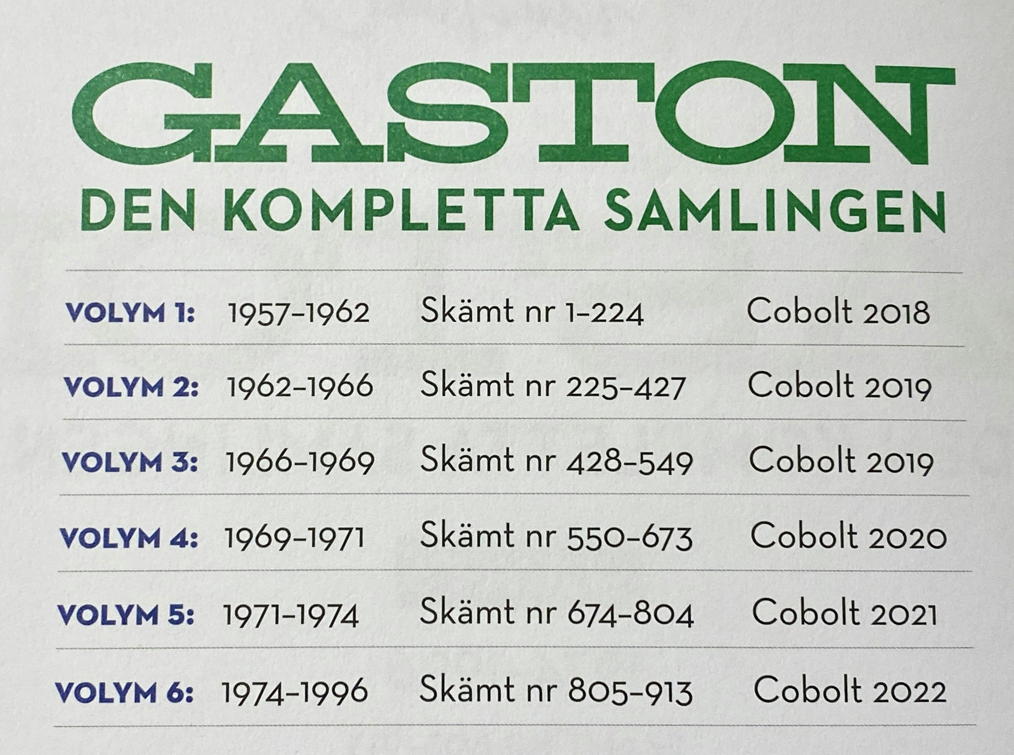 GASTON: DEN KOMPLETTA SAMLINGEN 1, 1957-1962