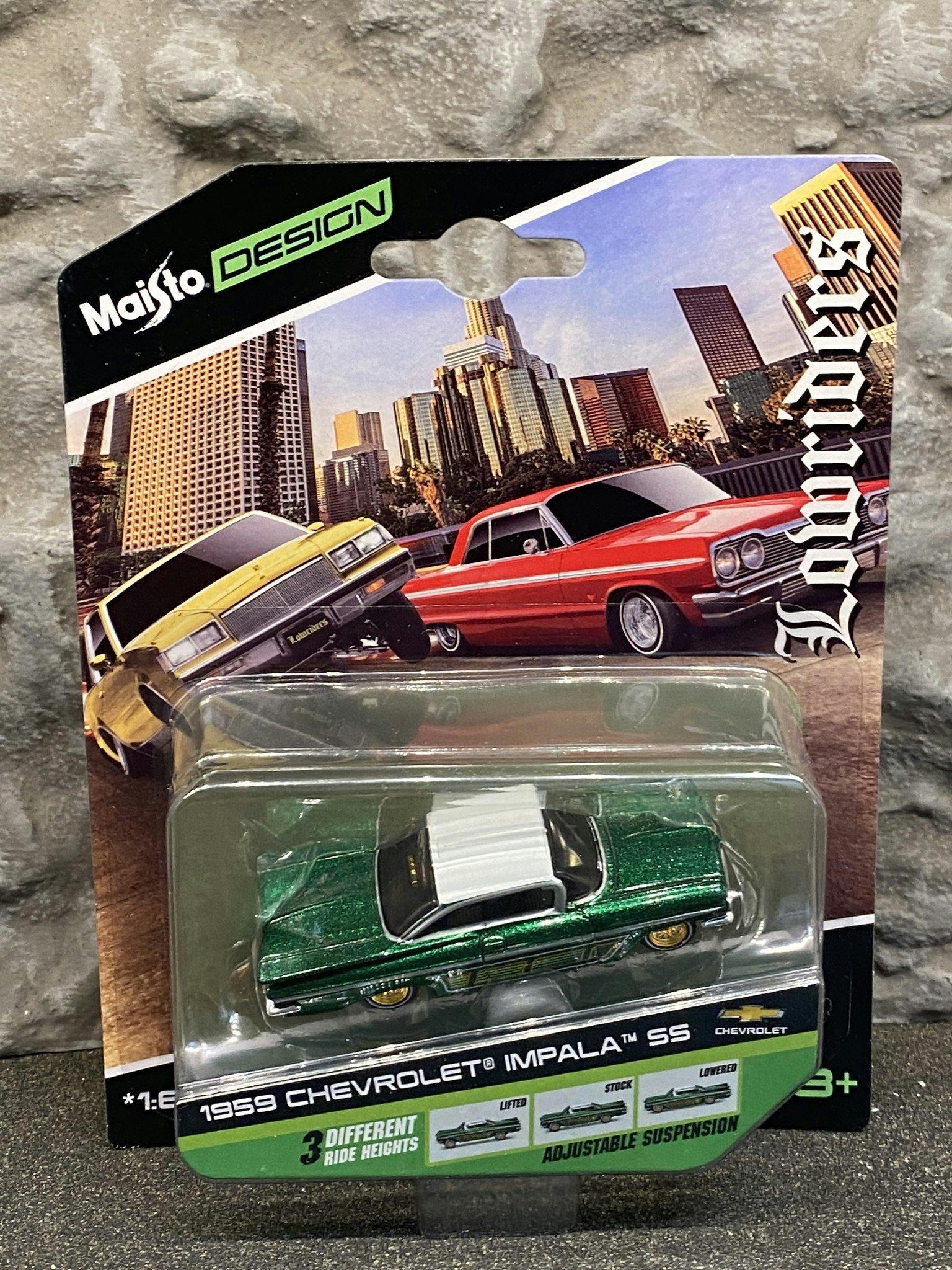 Skala 1/64 Chevrolet Impala SS 59' "Lowriders" m 3 olika höjder fr Maisto Design - Fotoexemplar