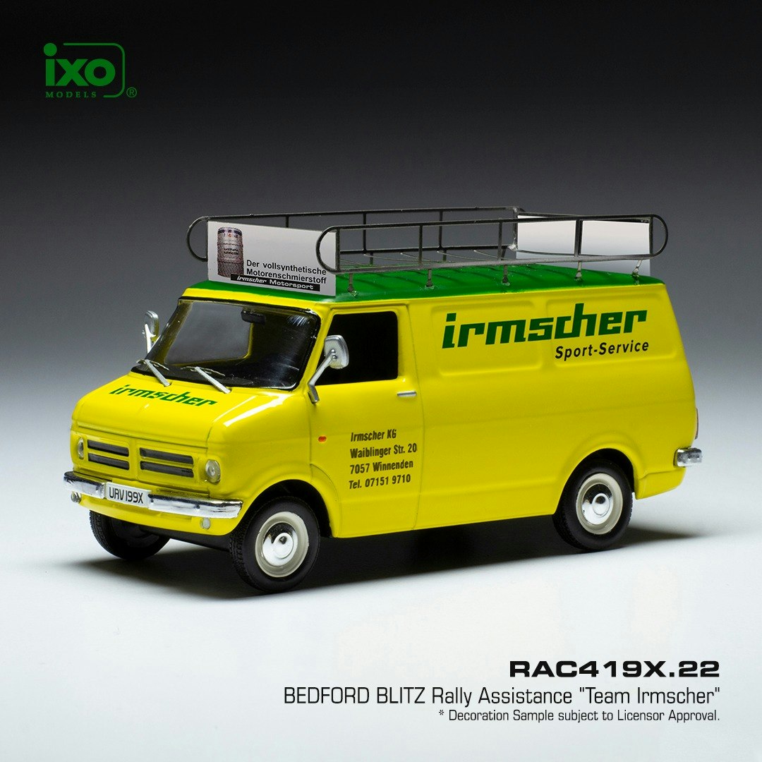 Skala 1/43 Bedford Blitz, team Irmscher, Rally Assistance fr IXO Models