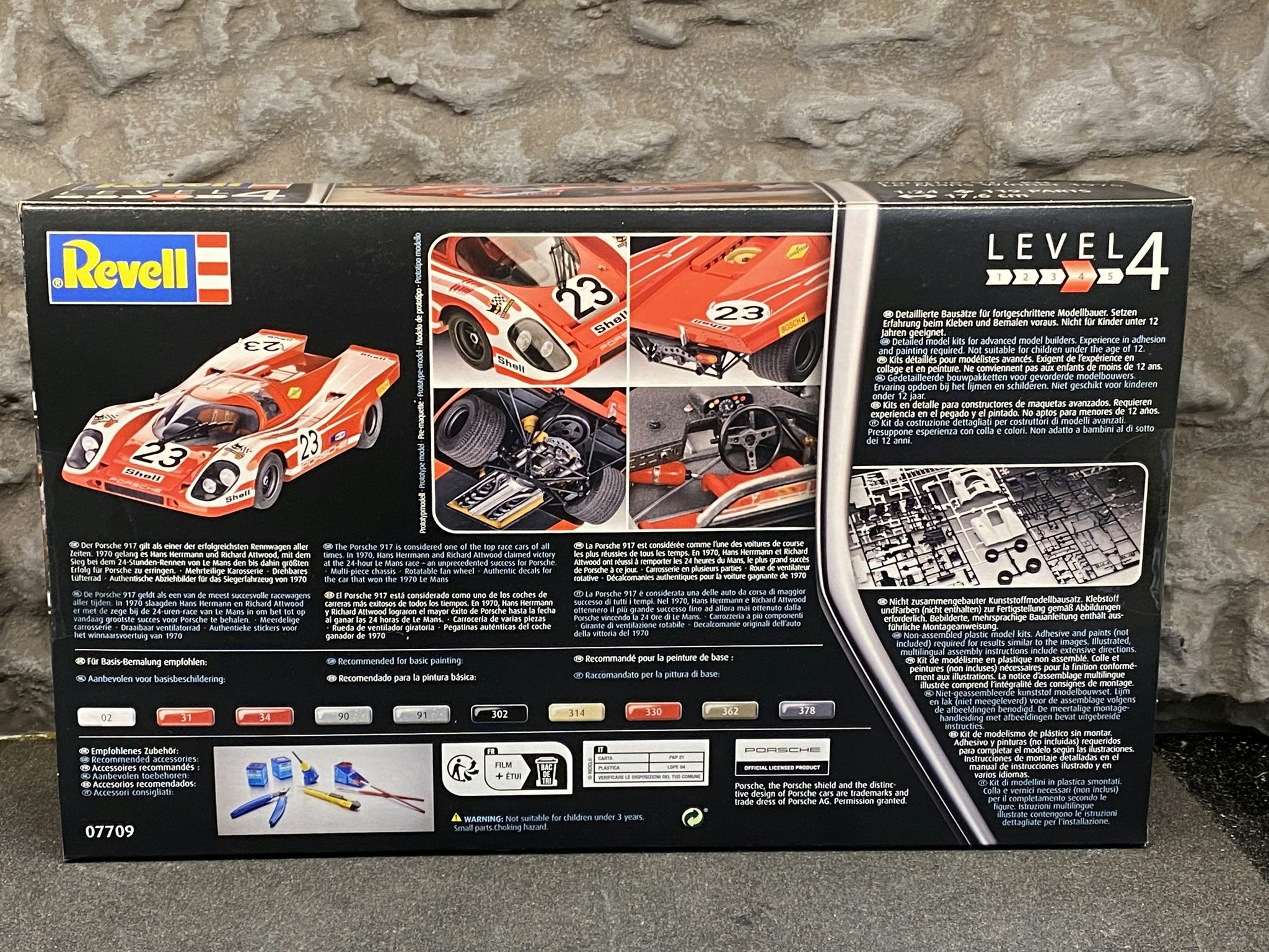 Skadad kartong! Skala 1/24 Porsche 917 KH, Le Mans Win 70' plastic modelkit fr Revell