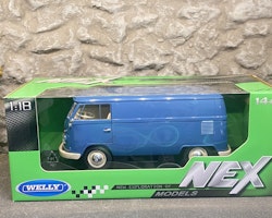 Skala 1/18 1963 Volkswagen T1 Bus Panel Van, Blue Nex-models/Welly