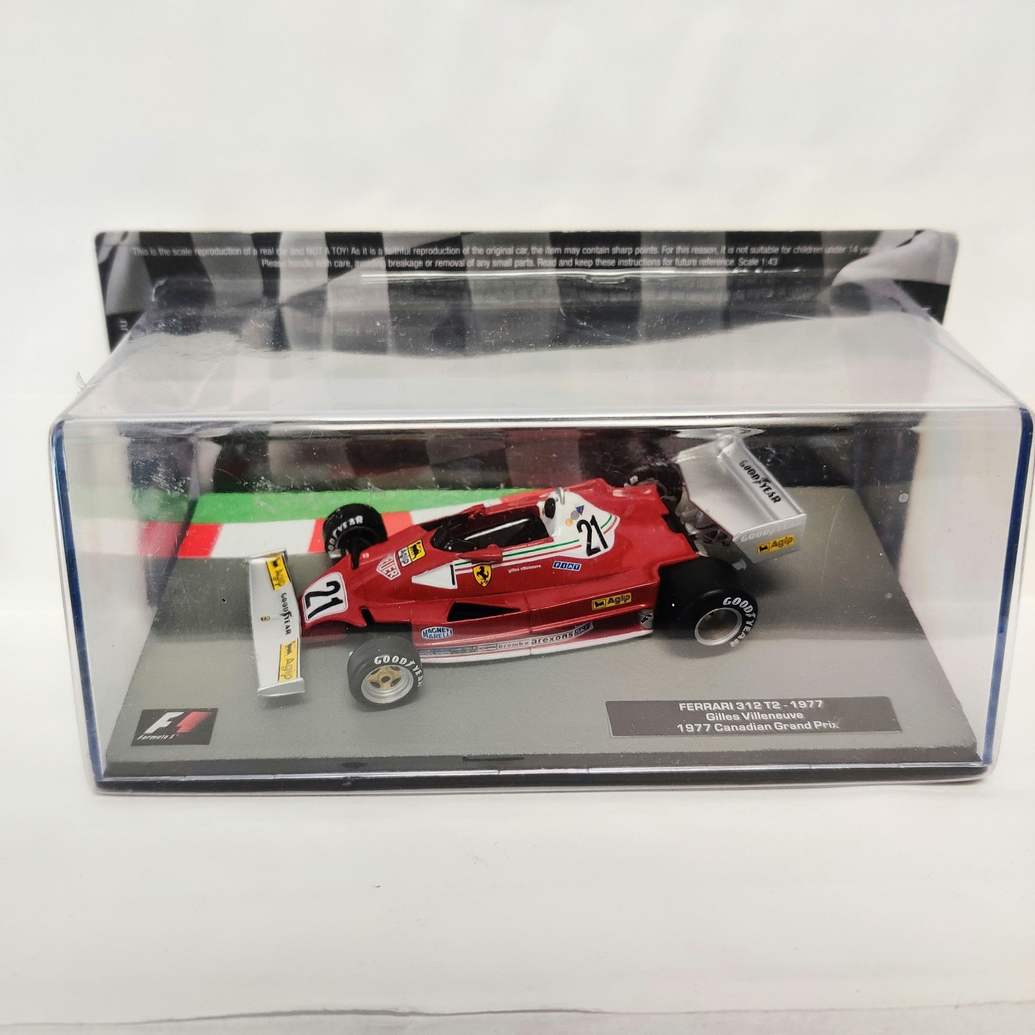 Skala 1/43 Formula 1, Ferrari 312 T2 (Öppnad fotoEx) - 1977, Niki Lauda, Brazilian GP 1977