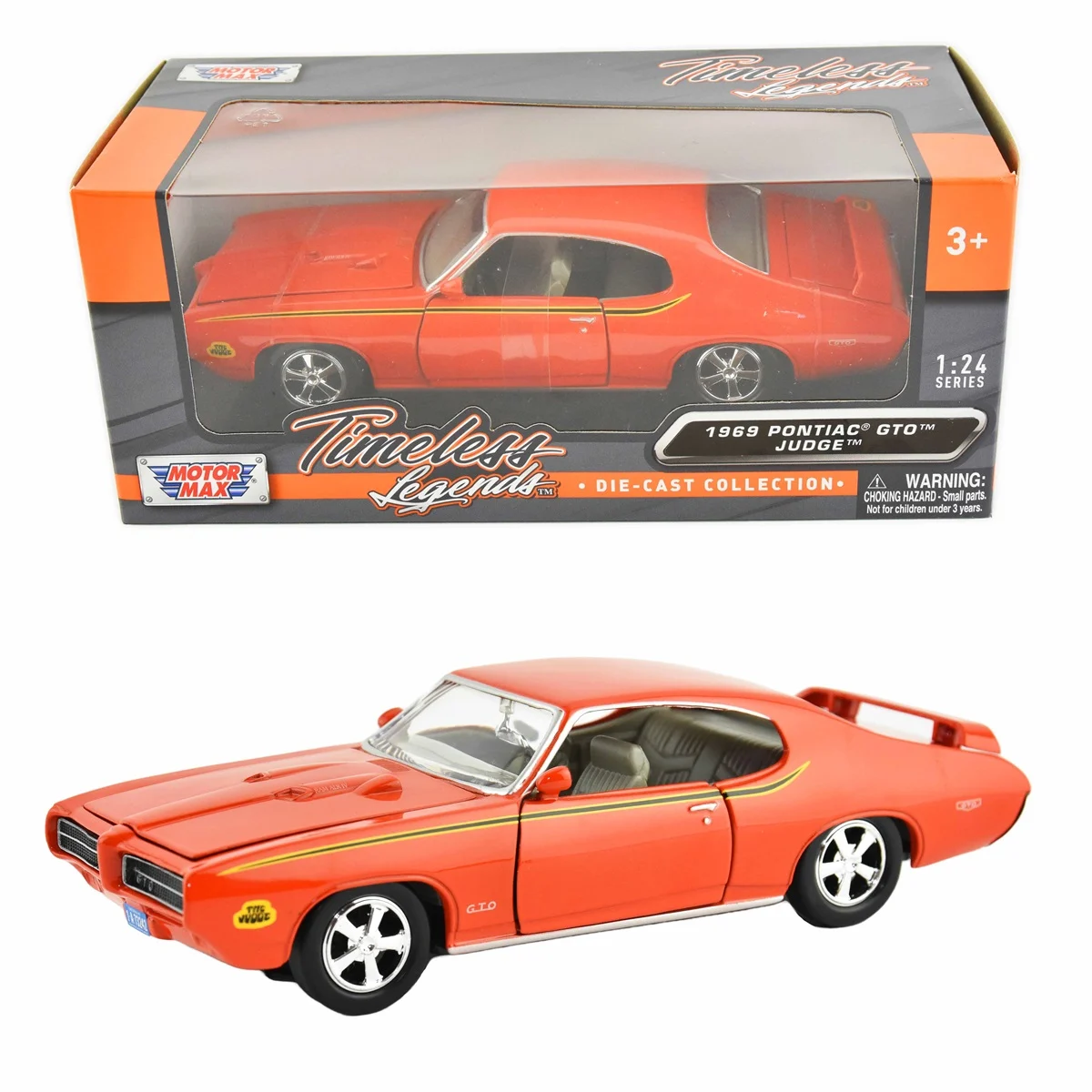 Skala 1/24 PONTIAC GTO JUDGE (1969) 20cm, Orange/red fr MotorMax
