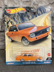 Skala 1/64 Hot Wheels Premium Canyon: Volvo 142 GL 73', Orange
