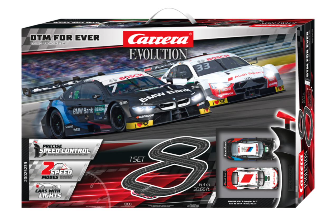 DEMOBANA Skala 1/32 Analog bilbana/Slotracing set fr Carrera: DTM For Ever
