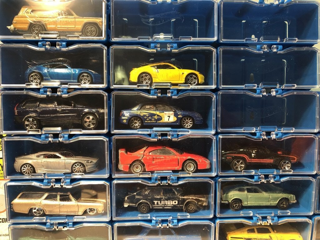 Skala 1/64 - 28-pack Hot Wheels Case, Byggbara boxar för modellbilar i.
