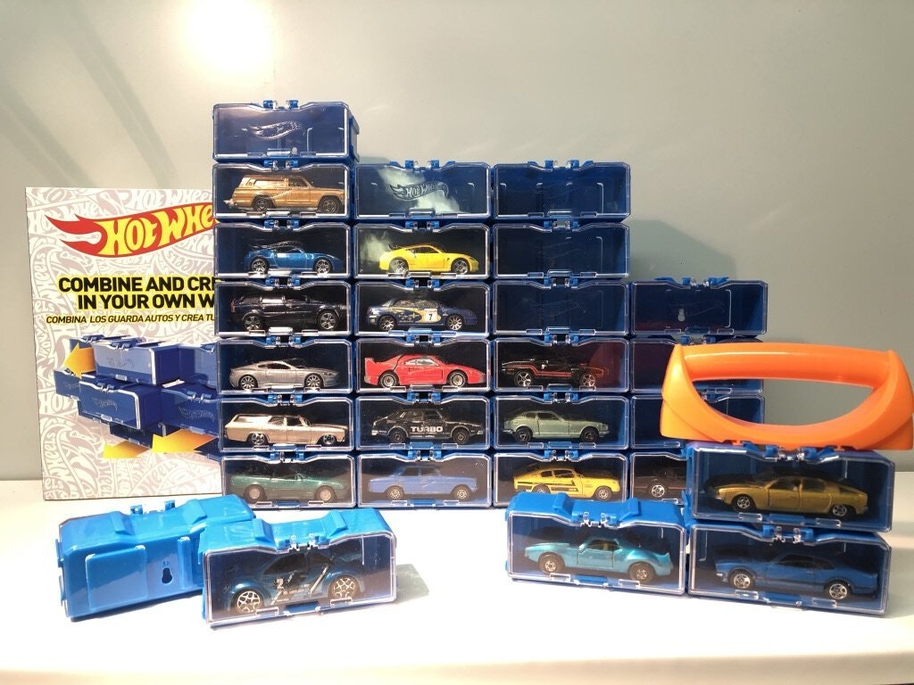 Skala 1/64 - 28-pack Hot Wheels Case, Byggbara boxar för modellbilar i.